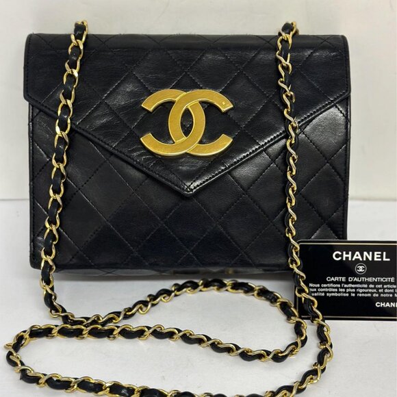 CHANEL Vintage Flap Bag Matelasse Quilted Lambskin Shoulder Chain Tote - Picture 3 of 15